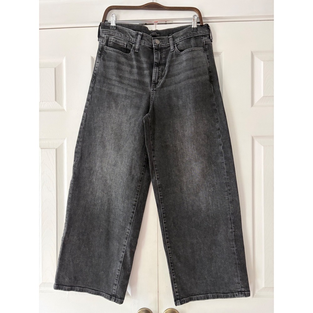 Banana Republic High Rise Wide Leg Crop Jeans‎ Washed Black Size 30 Long